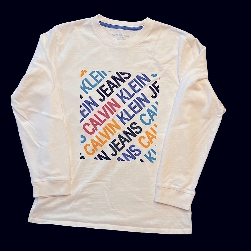 Calvin Klein Jeans Youth Boys Long Sleeve Tee: Size Large 14/16